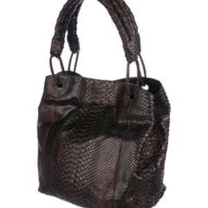 Nancy Gonzalez Python Shoulder Bag Burgundy Brown - image 1